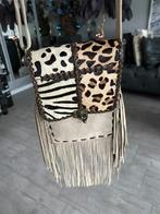 Suede tas met franjes en dierenprint , nieuw, Overige merken, Overige kleuren, Nieuw, Ophalen of Verzenden