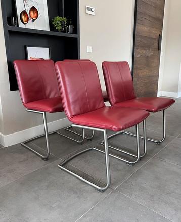 4/6 rood leder Henders & Hazel design stoel rvs frame beschikbaar voor biedingen