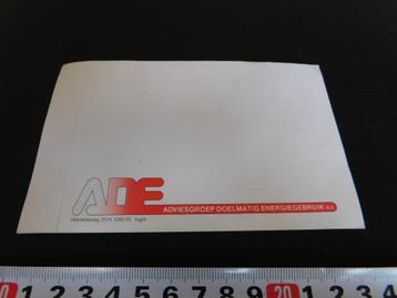 sticker label ADE adviesgroep doelmatig energiegebruik vught beschikbaar voor biedingen