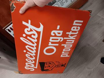 Emaille Reclamebord Specialist Orga-Produkten beschikbaar voor biedingen