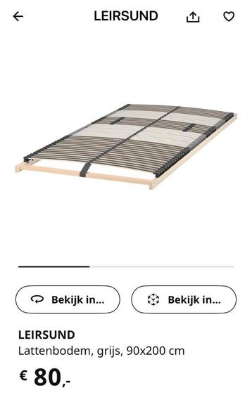 IKEA stevig bedframe 90x200 met goede lattenbodem - afbeelding 5