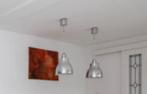 Chromen hanglampen 4 stuks, Ophalen, Gebruikt, 50 tot 75 cm, Metaal
