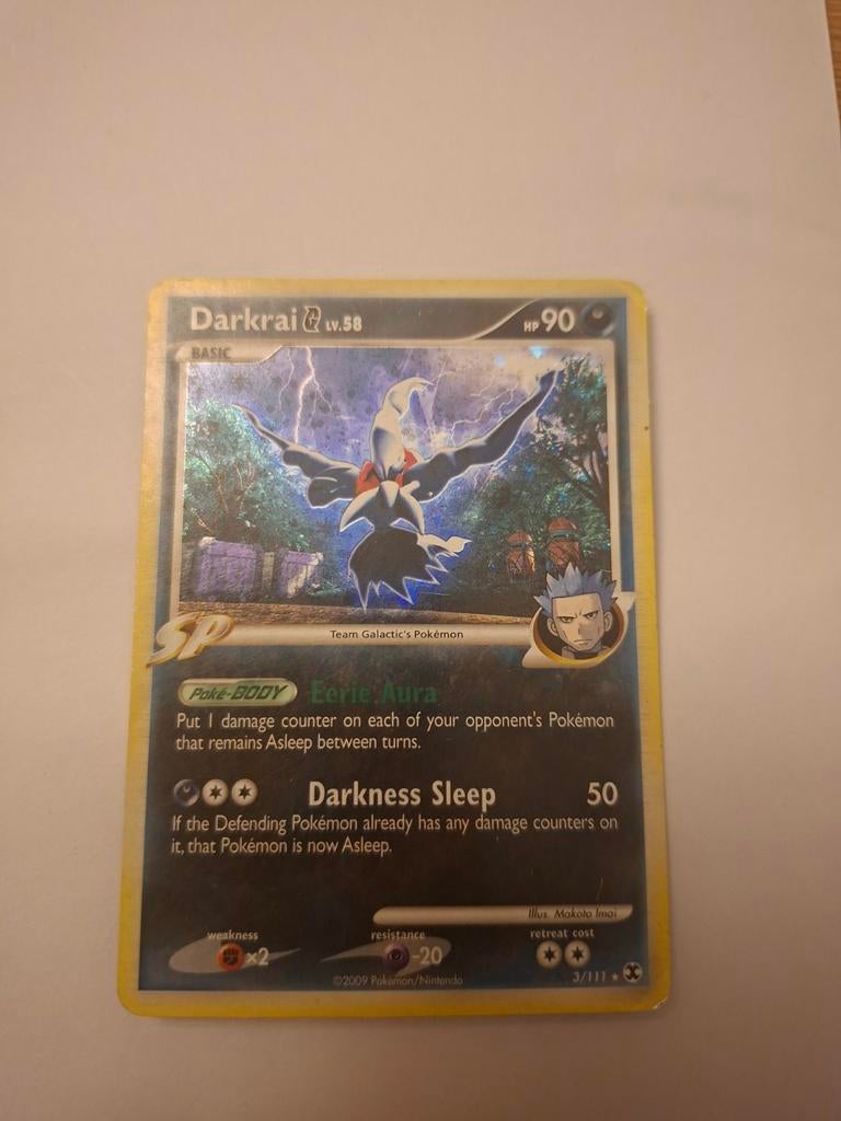 Darkrai g Holo - Pokémonkaart 3/111, Ophalen of Verzenden, Gebruikt, Losse kaart, Foil