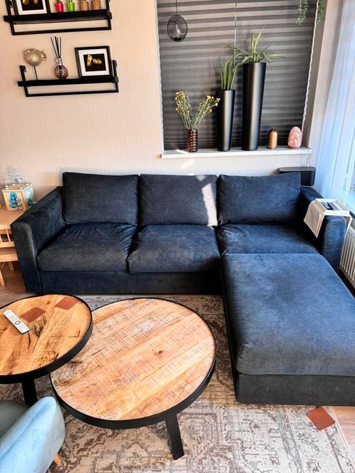 Vimle bank met hocker Saxemara zwartblauw!!, Huis en Inrichting, Banken | Complete zithoeken, Zo goed als nieuw, Ophalen