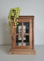 Antieke eiken Art Deco vitrinekastje pronk kastje brocante, Ophalen of Verzenden