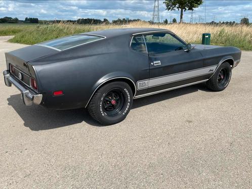 Ford Mustang Fastback Mach 1 uitgevoerd, Auto's, Oldtimers, Particulier, Ford USA, LPG, Coupé, Automaat, Zwart, Bruin, Kunstmatig leder
