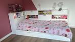 Bed met uitschuifbed, kastombouw  incl matrassen, Kinderen en Baby's, Kinderkamer | Bedden, Ophalen, 85 tot 100 cm, Gebruikt, Matras