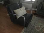 Leren fauteuil, Huis en Inrichting, Ophalen, Gebruikt, Minder dan 75 cm, Metaal