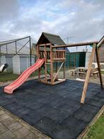 Houten Speeltoestel met Glijbaan en Schommels, Kinderen en Baby's, Speelgoed | Buiten | Speeltoestellen, Ophalen, Gebruikt, Glijbaan