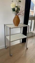 Chroom bijzettafel vintage, Ophalen, Metaal of Aluminium, Zo goed als nieuw, 60 cm of meer