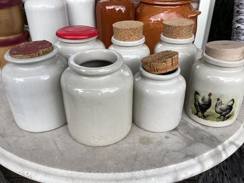 Mooie oude mosterdpotten grespotten kruiken, Antiek en Kunst, Curiosa en Brocante, Ophalen of Verzenden