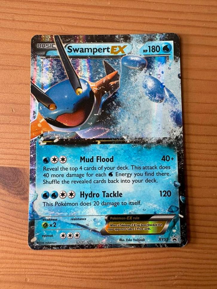 Swampert EX XY Black star Promos #55, Hobby en Vrije tijd, Verzamelkaartspellen | Pokémon, Zo goed als nieuw, Ophalen of Verzenden