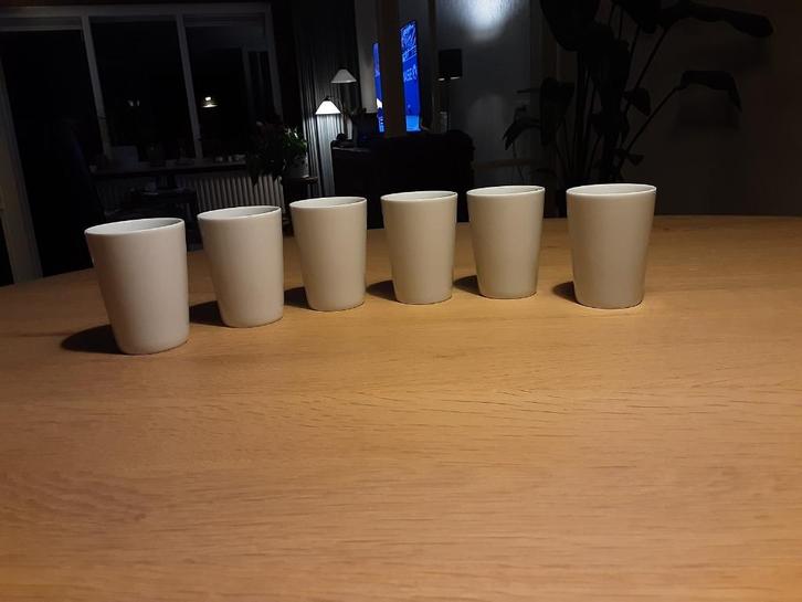 Arzberg 6 witte  stapelbare sapbekers melkbekers drinkbekers, Huis en Inrichting, Keuken | Servies, Nieuw, Overige typen, Overige stijlen