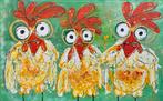 Kippen Schilderij - Humoristisch en Abstract, Ophalen of Verzenden