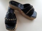 Sergio Todzi nieuwe zwarte touwzool plateau slippers maat 39, Slippers, Zwart, Nieuw, Ophalen of Verzenden