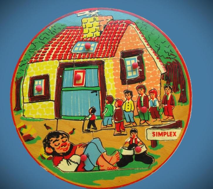 Sprookjes Interieurpuzzel~Simplex 1108~Klein Duimpje Puzzel, Antiek en Kunst, Antiek | Speelgoed, Ophalen of Verzenden