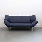 1x Leolux Tango 3-zits/223cm Bank Kobaltblauw Leer - Metaal