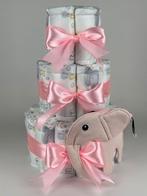 Luiertaart meisje ollie olifant blush roze roze, Ophalen of Verzenden, Nieuw, Kraamcadeau