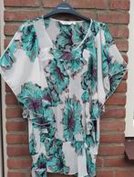 Luchtige zomer tuniek, 40 gebloemd turquoise wit, Verzenden, Zo goed als nieuw, Maat 38/40 (M), Overige kleuren
