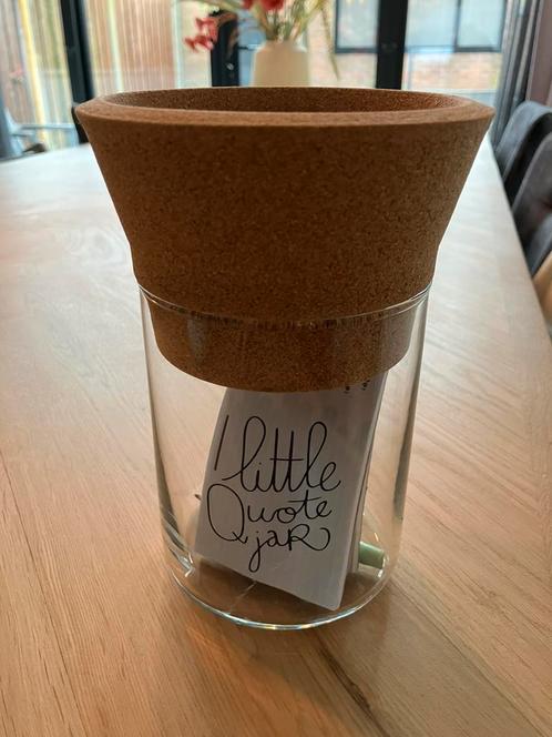 Little quote jar van glas en kurk, Huis en Inrichting, Keuken | Potten en Pannen, Nieuw, Pot, Bus of Blik, Glas, Ophalen of Verzenden