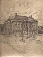 Groningen Stadhuis Grote Markt Tekening Sievers 50/60er jare, Ophalen of Verzenden