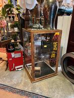 Antieke winkelvitrine, glas rondom, groot model, Huis en Inrichting, Kasten | Vitrinekasten, Ophalen, Gebruikt, 50 tot 100 cm