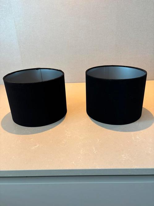 2 lampenkappen zwart verlours, Huis en Inrichting, Lampen | Lampenkappen, Gebruikt, Minder dan 25 cm, Rond, Zwart, Ophalen of Verzenden