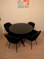 Ingatorp tafel (uitklapbaar) + 4 groene Como stoelen, Huis en Inrichting, Ophalen, Zo goed als nieuw, 4 tot 6 stoelen