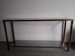 Nette messing side table., Huis en Inrichting, Tafels | Sidetables, Ophalen, 100 tot 150 cm, Glas, Zo goed als nieuw