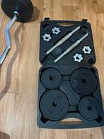 Complete Halterset met Dumbbells en EZ-stang, Sport en Fitness, Fitnessmaterialen, Ophalen of Verzenden, Gebruikt, Armen, Halterset