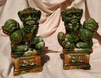 Zeldzaam paar keramieken Chinese Foo dogs waakhonden, Ophalen