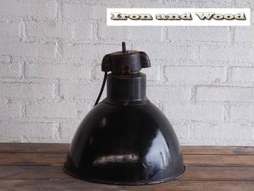 Emaille oude lamp/hanglamp afmeting H35 D34 - zwart beschikbaar voor biedingen