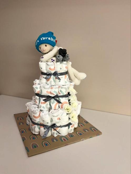 Unieke handgemaakte luiertaart - perfect kraamcadeau, Kinderen en Baby's, Kraamcadeaus en Geboorteborden, Nieuw, Ophalen of Verzenden