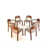 Set van 6 vintage Deense eetkamerstoelen, EMC Møbler ‘80, Huis en Inrichting, Stoelen, Hout, Ophalen of Verzenden, Zo goed als nieuw