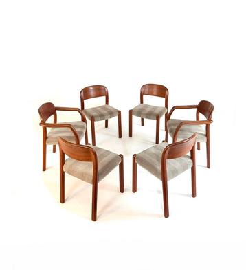 Set van 6 vintage Deense eetkamerstoelen, EMC Møbler ‘80 beschikbaar voor biedingen