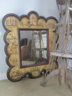 oude DECORATIEVE SPIEGEL met BESCHILDERDE, GESCHULPTE LIJST, Ophalen, 100 tot 150 cm, Zo goed als nieuw, 75 tot 100 cm