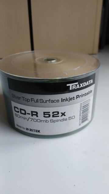 Spindel met 50 silver inkjet printable beschrijfbare CD's beschikbaar voor biedingen