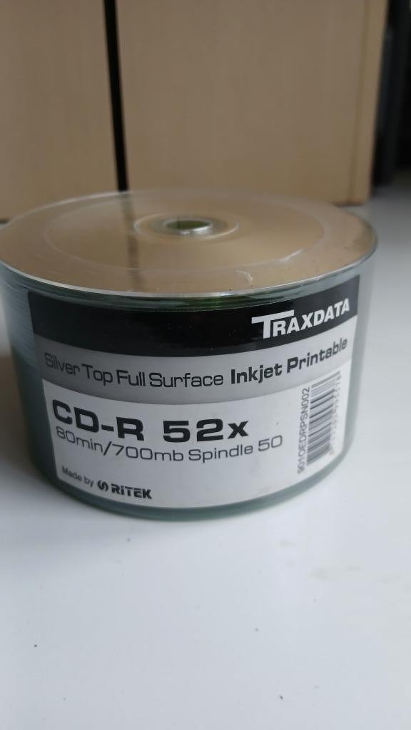 Spindel met 50 silver inkjet printable beschrijfbare CD's, Computers en Software, Beschrijfbare discs, Nieuw, Cd, Op spindel, Ophalen of Verzenden