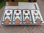 Prachtige Tiffany ramen 1 raam 93x60 en 3 stuks 93x48 cm, Antiek en Kunst, Curiosa en Brocante, Ophalen