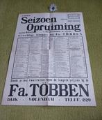 Advertentie poster seizoens uitverkoop winkel Volendam, Verzamelen, Ophalen of Verzenden, 1940 tot 1960, Nederland, Knipsel(s)