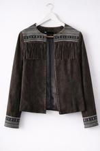Nieuw! Suede Lederen Jas met Franjes - Maat M, Maat 38/40 (M), WE, Zwart, Nieuw