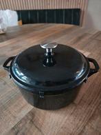 Gietijzeren Braadpan/Dutchoven 25cm Zwart - zgan, Gietijzer, Ophalen of Verzenden, Zo goed als nieuw, Keramische plaat
