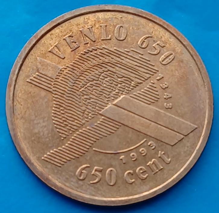 Penning 650 Cent Venlo "Hubertus Goltzius" - 1993, Postzegels en Munten, Penningen en Medailles, Overige materialen, Nederland