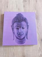 Canvas schilderij van buddha paars, Gebruikt, Ophalen of Verzenden
