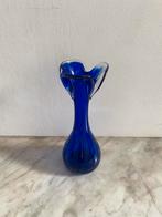 Kobaltblauwe vaas, glas kristal, vintage, Antiek en Kunst, Ophalen of Verzenden