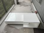 Witte Rechthoekige Salontafel met rijdend deel, Gebruikt, 150 tot 200 cm, Minder dan 50 cm, Rechthoekig