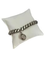 Zilveren armband met sieraluiting en balhanger. L 21,5 cm., Sieraden, Tassen en Uiterlijk, Antieke sieraden, Verzenden, Zilver