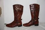 Dames Laarzen, hoog, bruin met gesp, Hoge laarzen, Clinea Lorest, Bruin, Verzenden