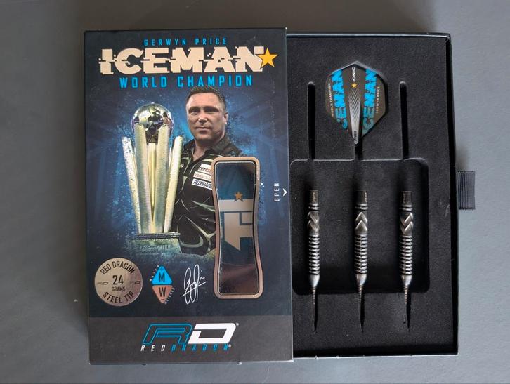 Gerwyn Price ice edition 24 gram, Sport en Fitness, Darts, Zo goed als nieuw, Pijlen, Ophalen of Verzenden