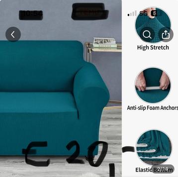 Groene bankhoezen 3-zits + stoel - Nieuw beschikbaar voor biedingen